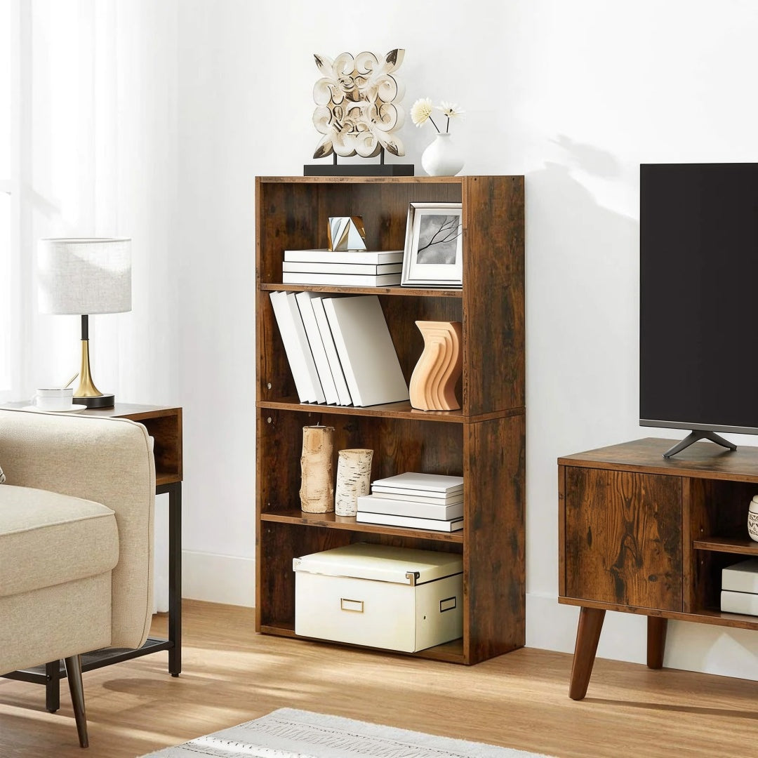 4 Tier Bookcase With Adjustable Shelves – product view 2 | Stanwick Interiors