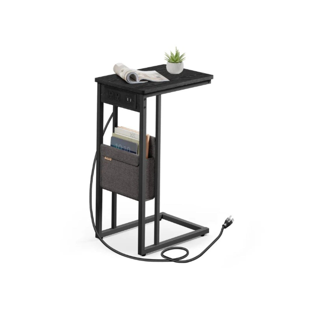 C-Shaped Side Table with Charging Station for Sofa or Bed – product view 1 | Stanwick Interiors