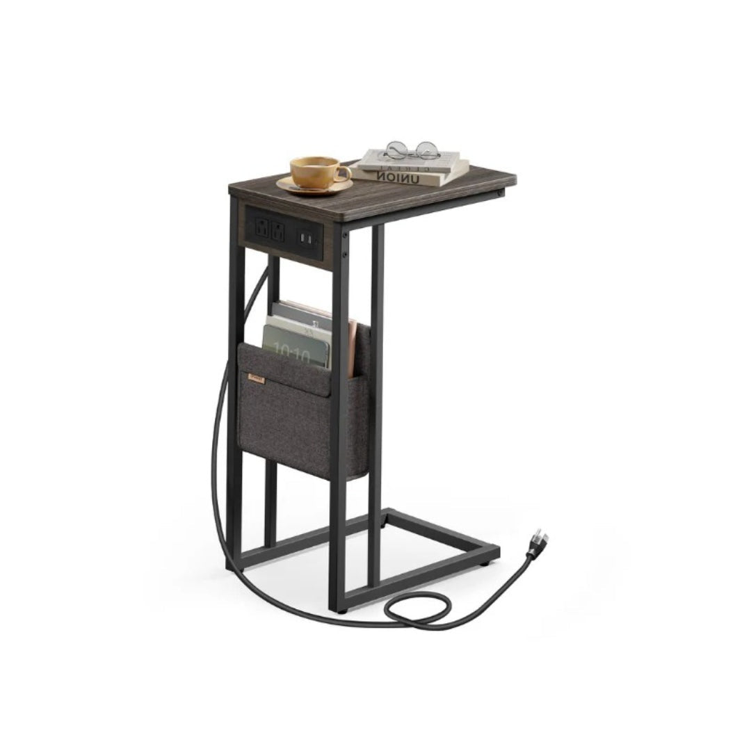 C-Shaped Side Table with Charging Station for Sofa or Bed – product view 2 | Stanwick Interiors