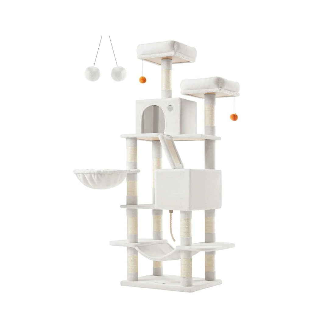 Cat Tree 66.1in Multi Level Cat Tower With Perches Caves Hammock – product view 1 | Stanwick Interiors