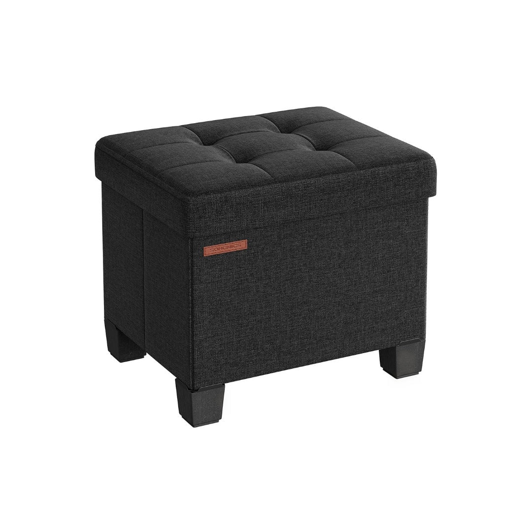 Small Storage Ottoman Foot Rest With Legs & Foldable Design – product view 1 | Stanwick Interiors