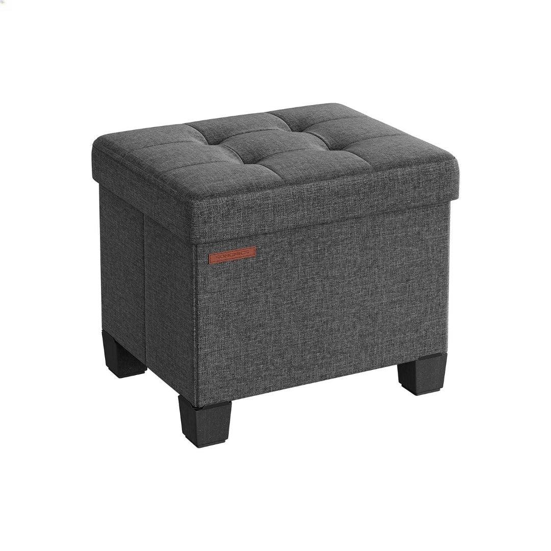 Small Storage Ottoman Foot Rest With Legs & Foldable Design – product view 2 | Stanwick Interiors