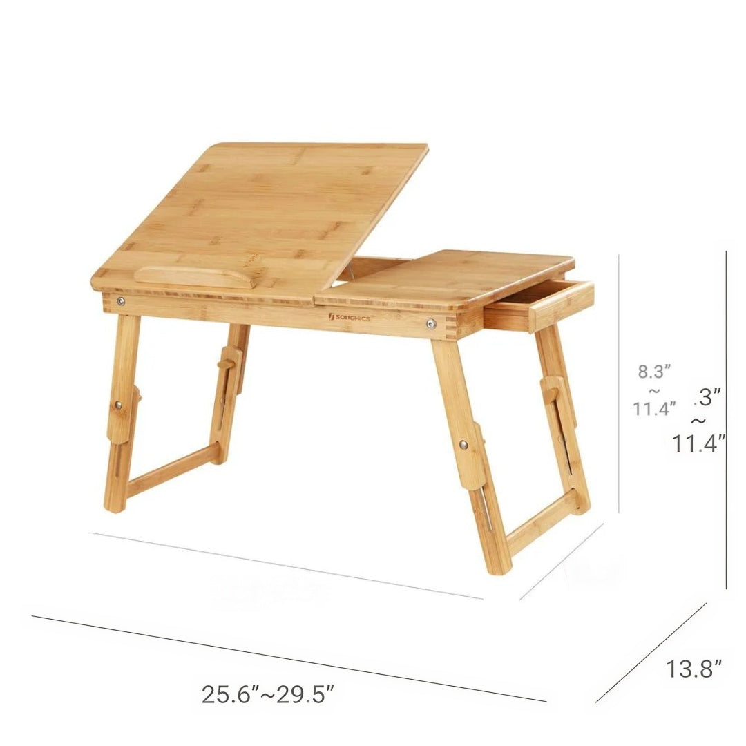 Bamboo Laptop Bed Desk With Tilting Top & Adjustable Height – product view 9 | Stanwick Interiors