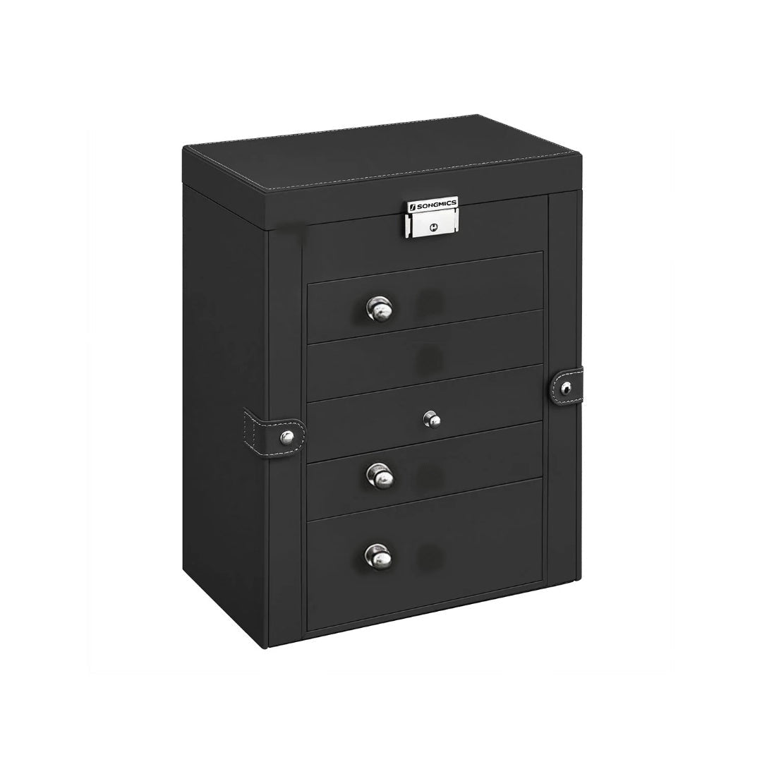 Large Jewelry Box Organizer 6 Tier With Drawers Mirror And Lock – product view 1 | Stanwick Interiors