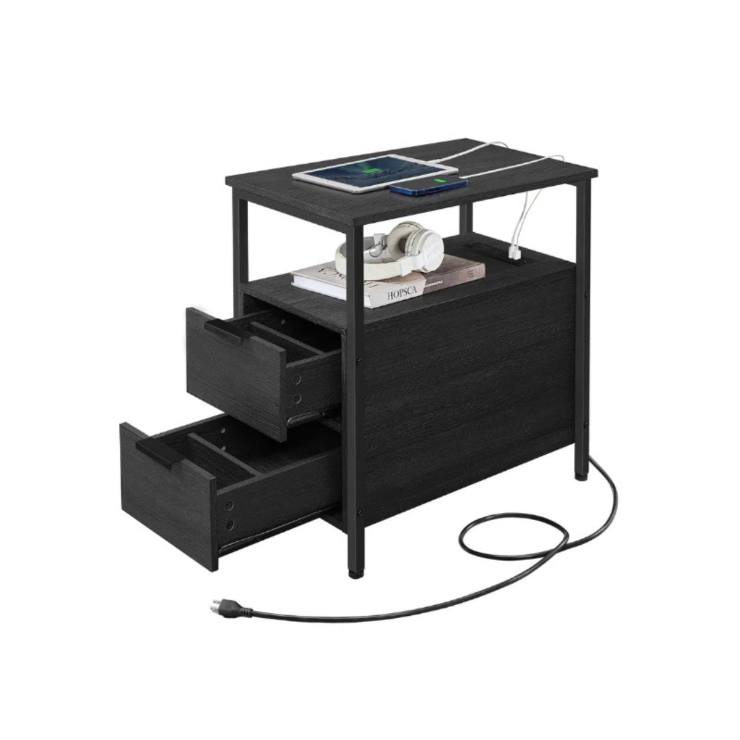 Narrow End Table With Charging Station And 2 Drawers – product view 2 | Stanwick Interiors