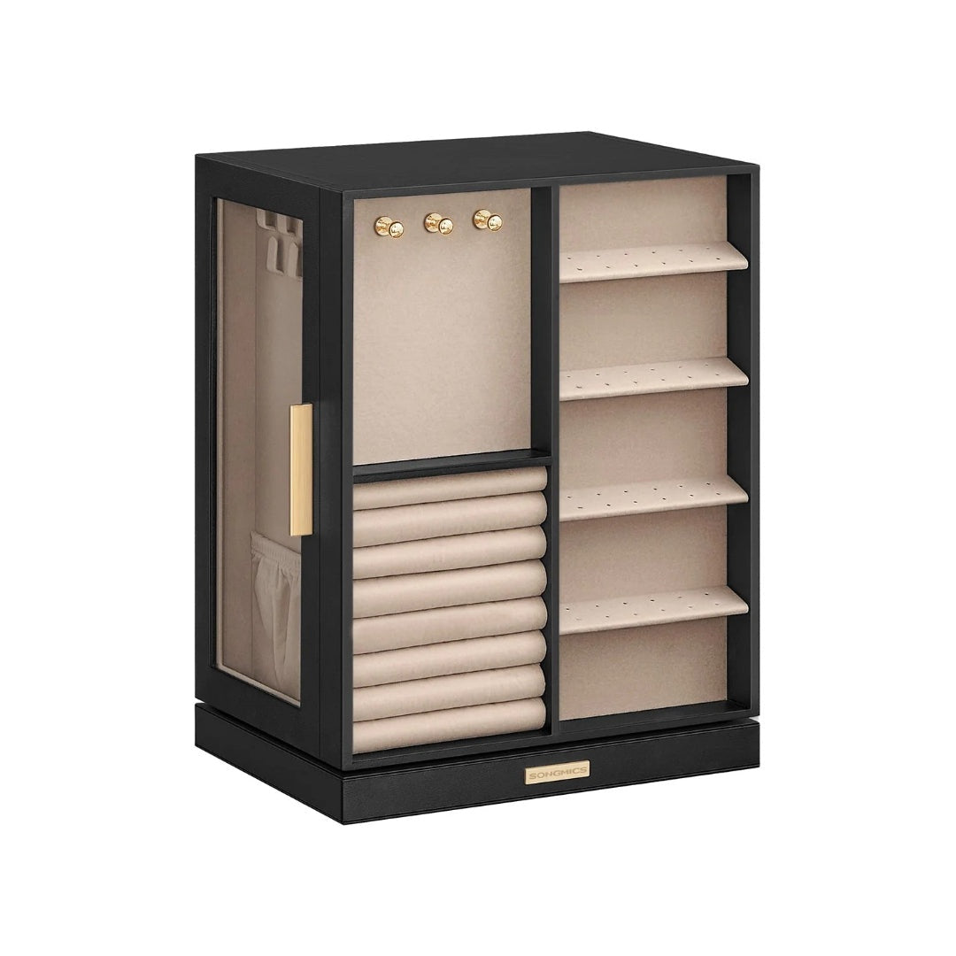 Rotating Jewelry Box Organizer With 5 Drawers And Hooks – product view 2 | Stanwick Interiors