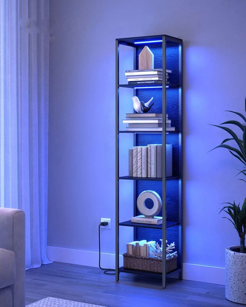 6 Tier LED Bookshelf With Dimmable Lights – product view 3 | Stanwick Interiors