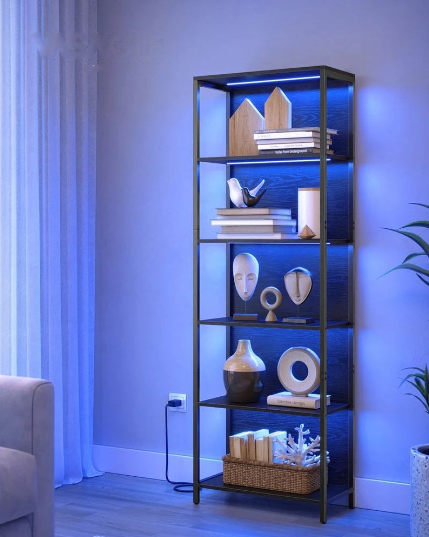 6 Tier LED Bookshelf With Dimmable Lights – product view 9 | Stanwick Interiors