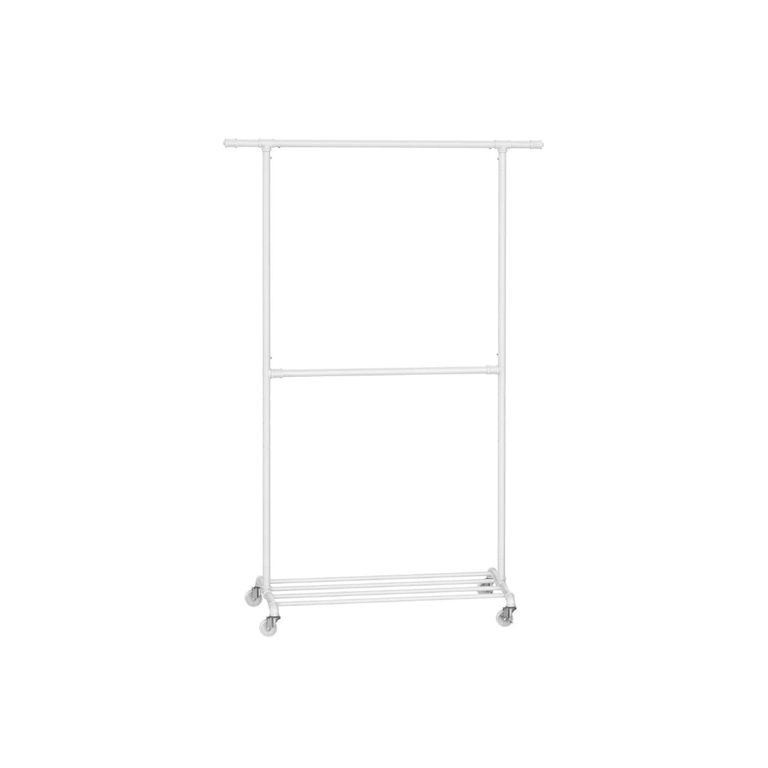Clothing Rack Double Rod Rolling Garment Rack Heavy Duty – product view 2 | Stanwick Interiors