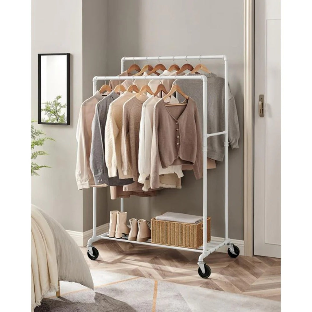 Clothing Rack With Shelf Heavy Duty Rolling Garment Rack 39.4in – product view 8 | Stanwick Interiors