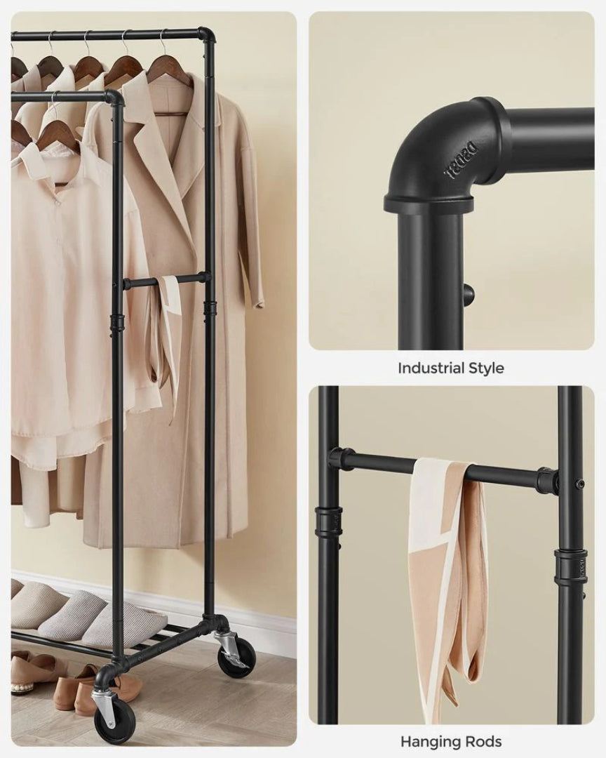 Clothing Rack With Shelf Heavy Duty Rolling Garment Rack 39.4in – product view 11 | Stanwick Interiors