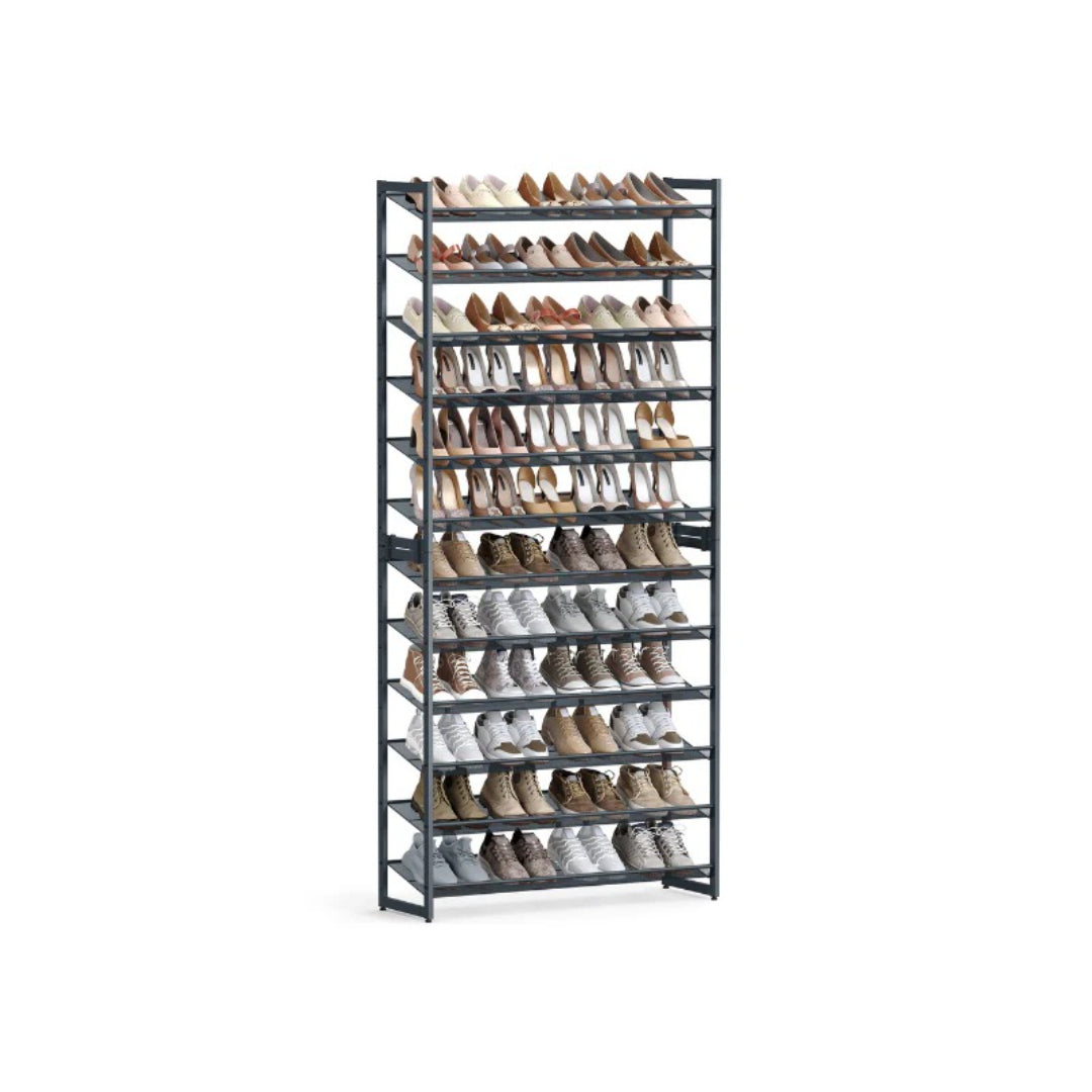 12 Tier Shoe Rack With Metal Shelves – product view 3 | Stanwick Interiors