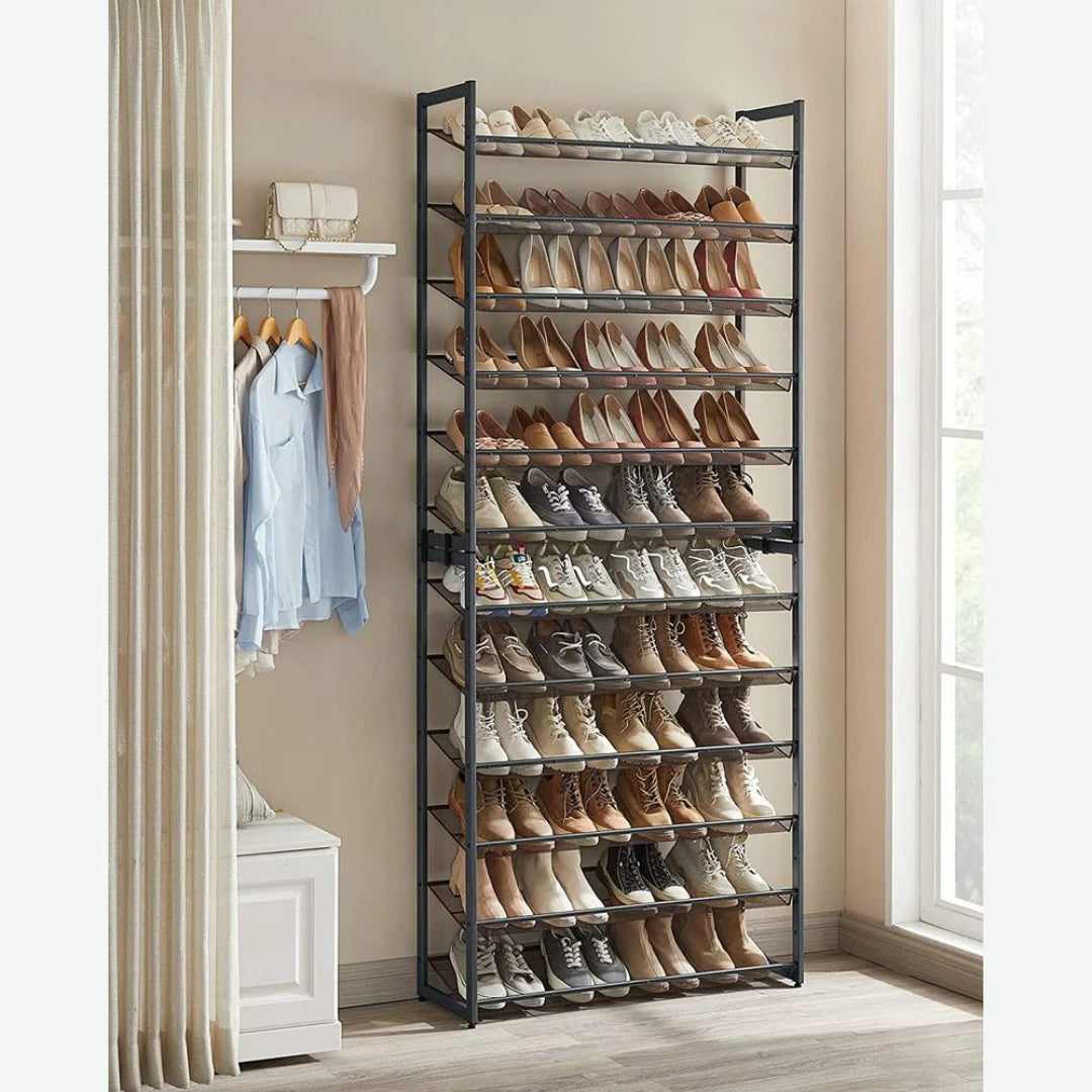 12 Tier Shoe Rack With Metal Shelves – product view 15 | Stanwick Interiors