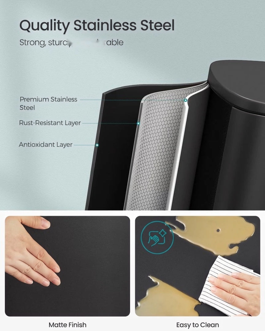 13-Gallon Stainless Steel Step Trash Can with Soft-Close Lid – product view 10 | Stanwick Interiors