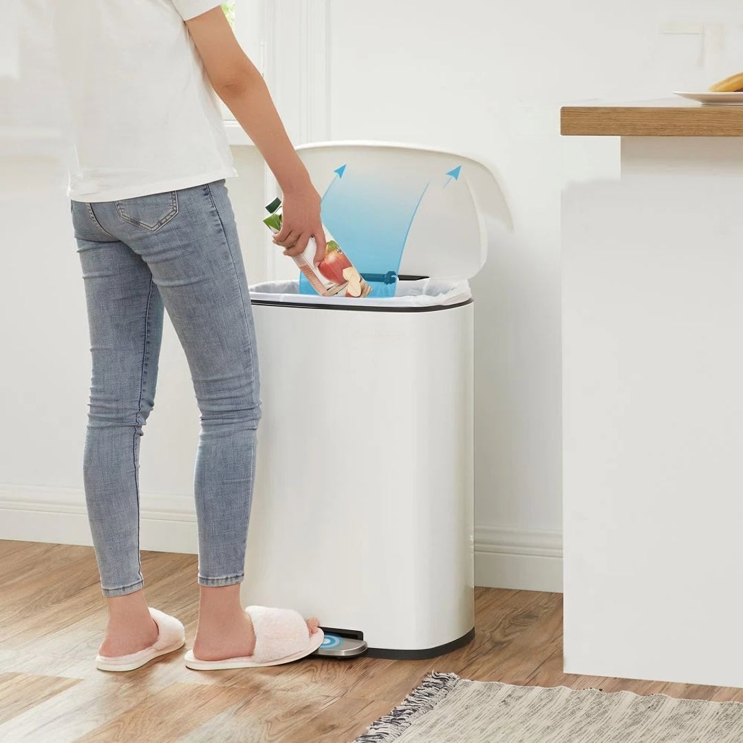 13-Gallon Stainless Steel Step Trash Can with Soft-Close Lid – product view 14 | Stanwick Interiors