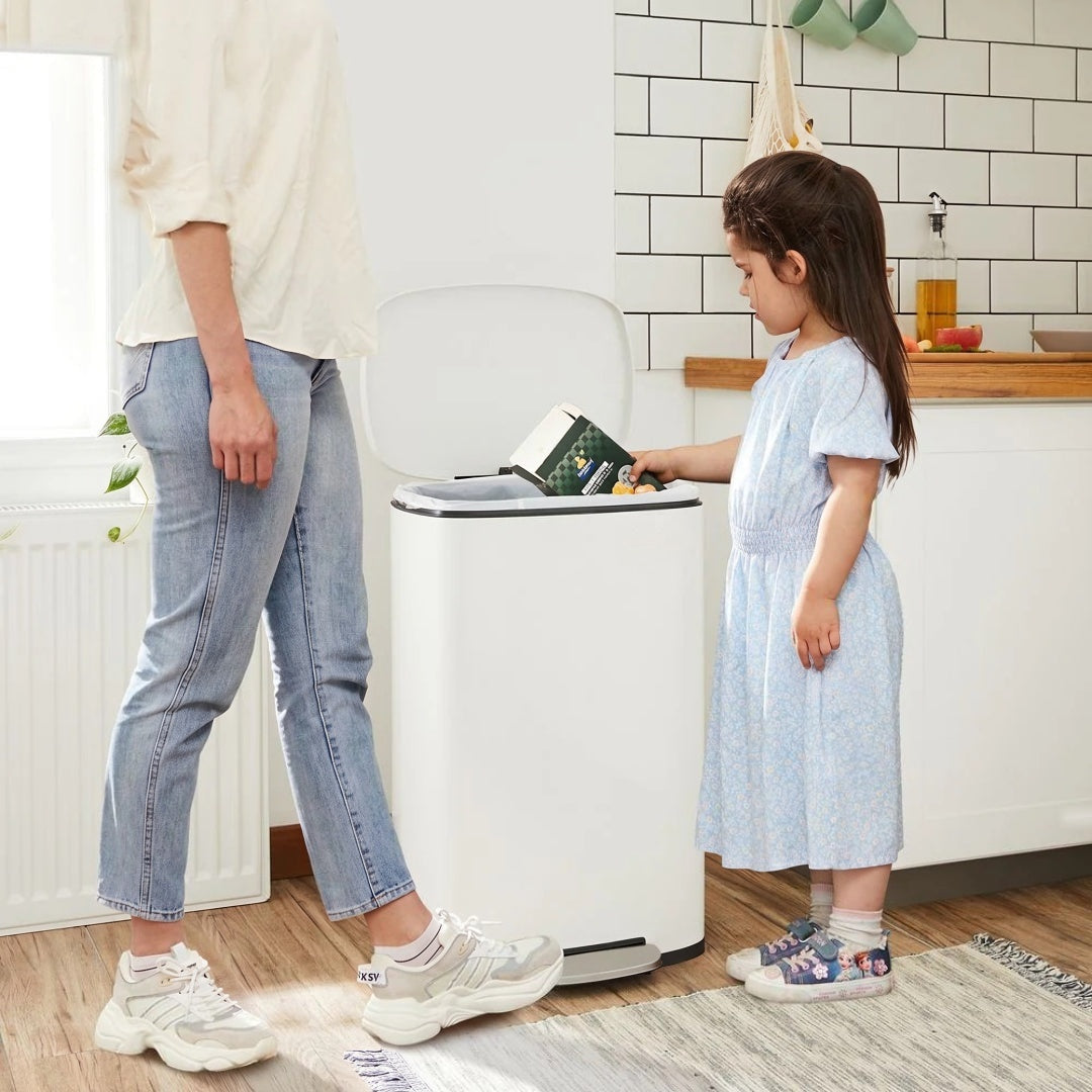 13-Gallon Stainless Steel Step Trash Can with Soft-Close Lid – product view 16 | Stanwick Interiors