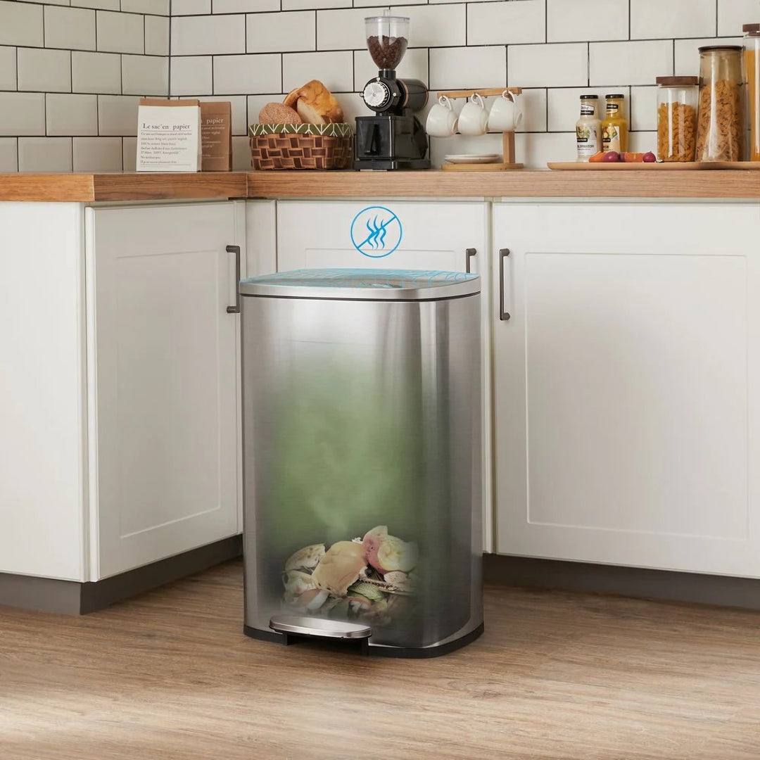 13-Gallon Stainless Steel Step Trash Can with Soft-Close Lid – product view 24 | Stanwick Interiors