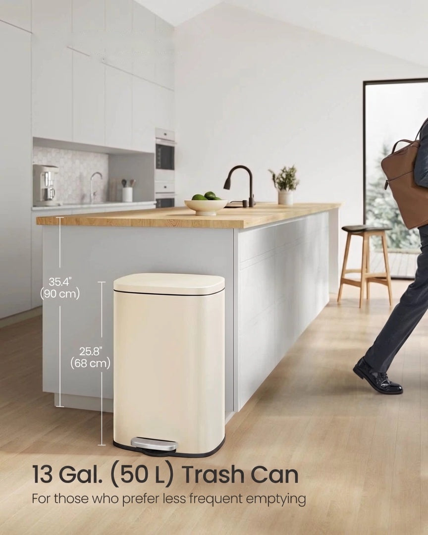 13-Gallon Stainless Steel Step Trash Can with Soft-Close Lid – product view 31 | Stanwick Interiors