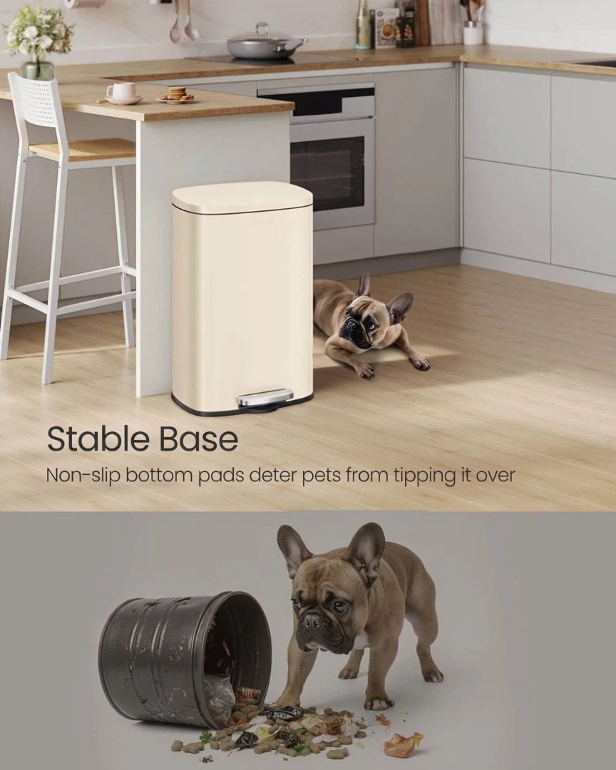13-Gallon Stainless Steel Step Trash Can with Soft-Close Lid – product view 35 | Stanwick Interiors