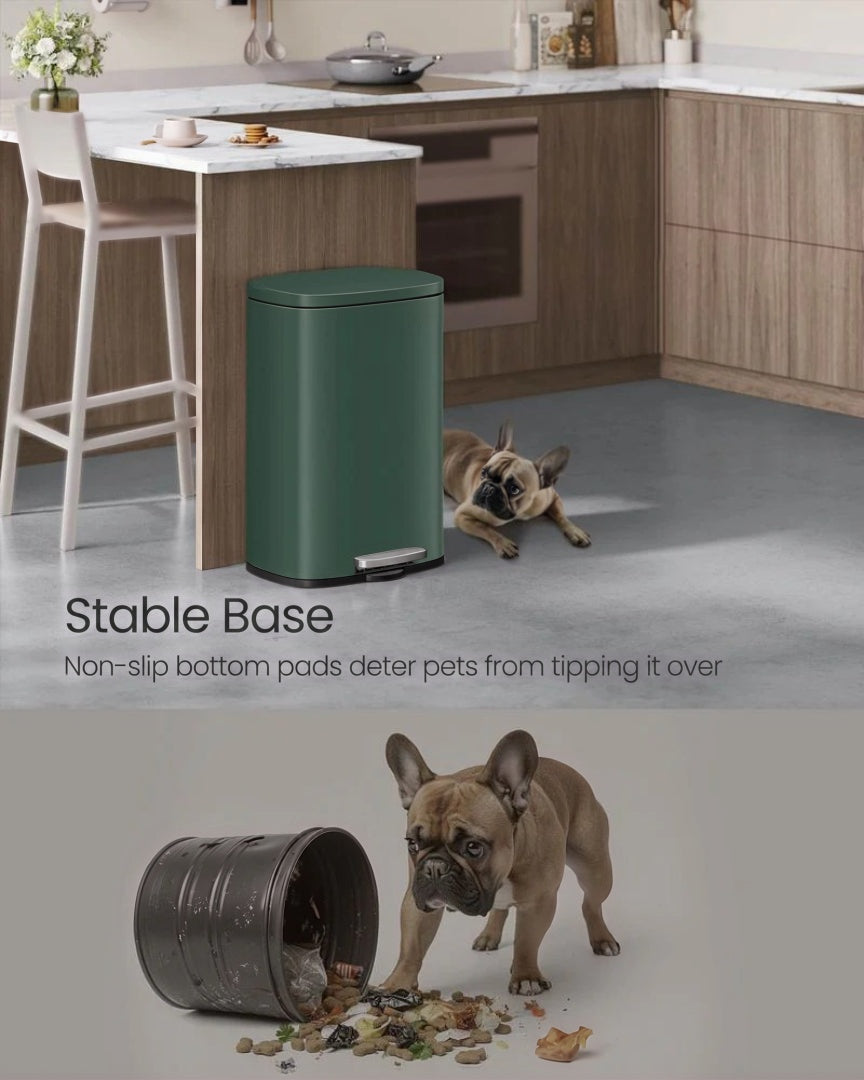 13-Gallon Stainless Steel Step Trash Can with Soft-Close Lid – product view 40 | Stanwick Interiors