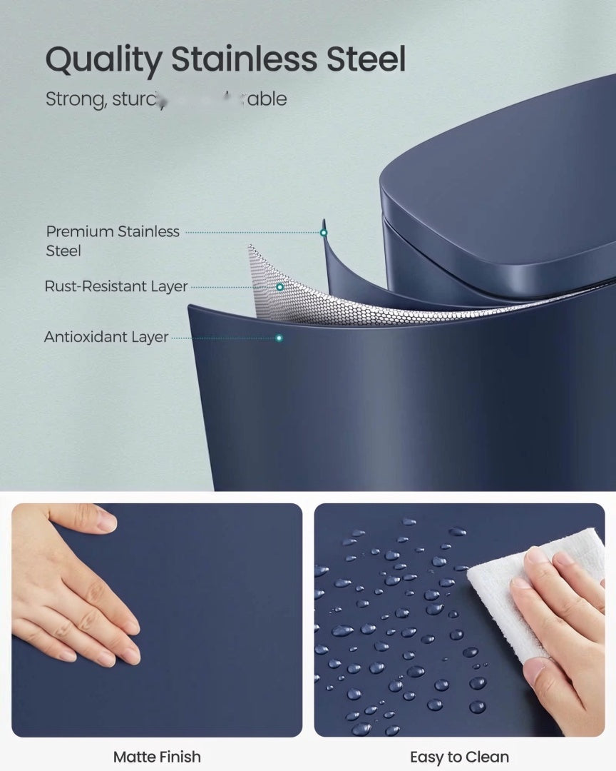 13-Gallon Stainless Steel Step Trash Can with Soft-Close Lid – product view 42 | Stanwick Interiors
