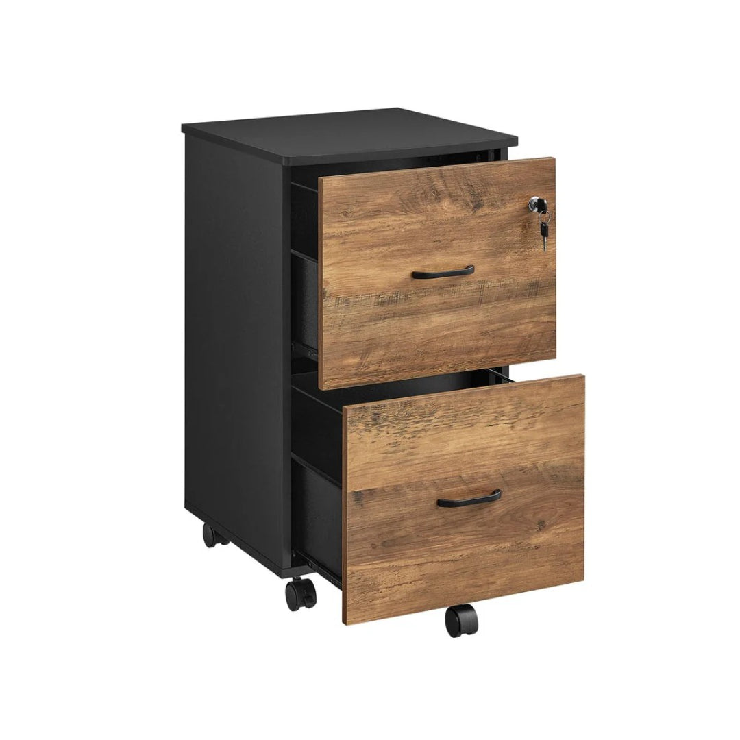 2 Drawer Rolling File Cabinet With Lock & Wheels – product view 1 | Stanwick Interiors