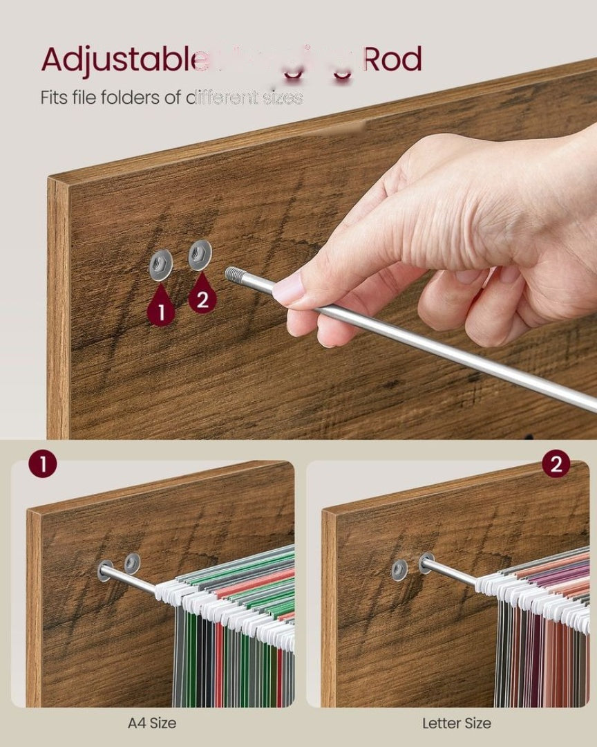 2 Drawer Rolling File Cabinet With Lock & Wheels – product view 4 | Stanwick Interiors