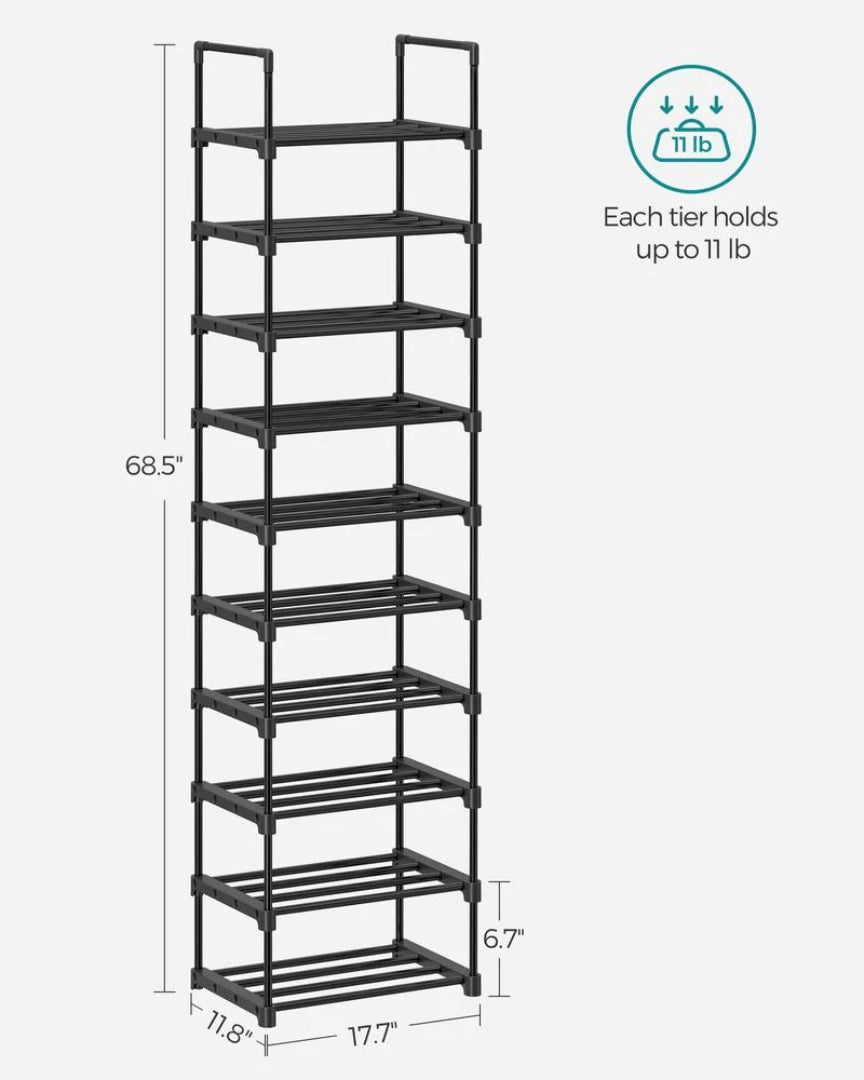 2/3/4/10 Tier Metal Shoe Rack – product view 29 | Stanwick Interiors