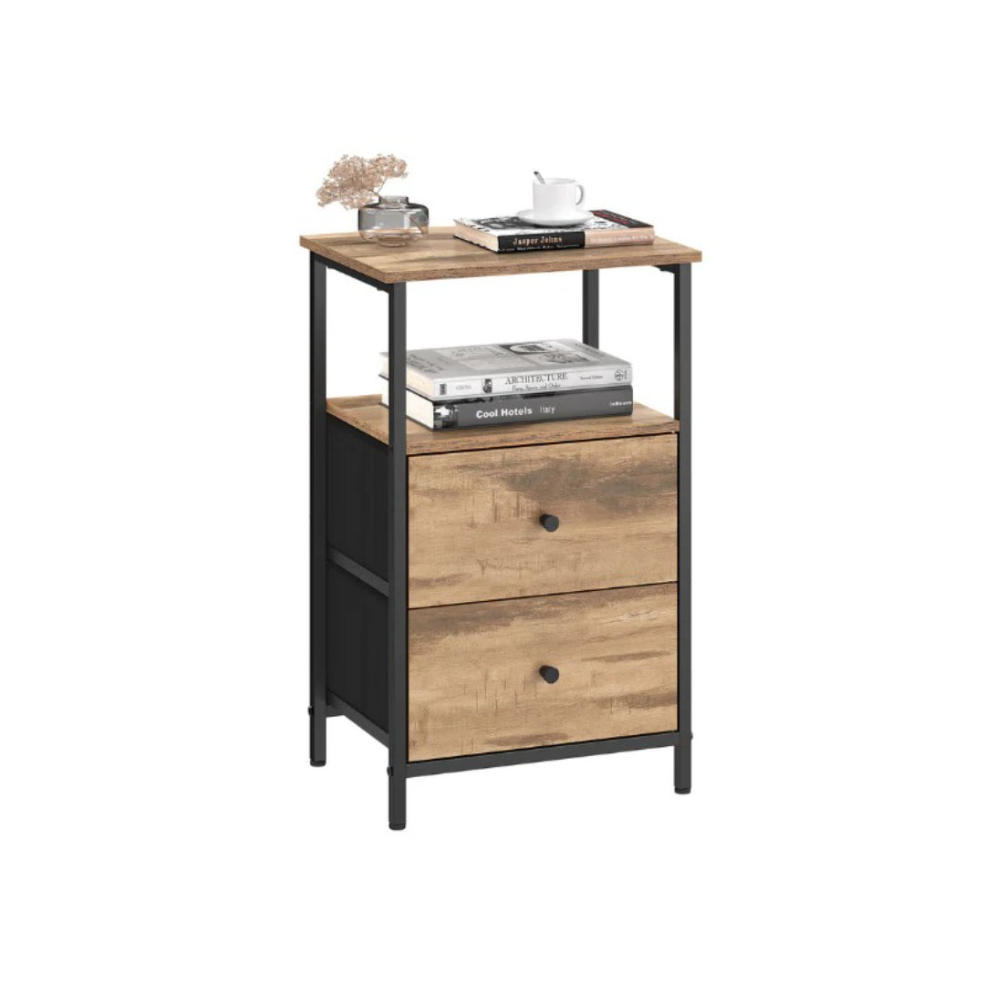 24-Inch Side Table with 2 Fabric Drawers and Storage Shelf – product view 1 | Stanwick Interiors