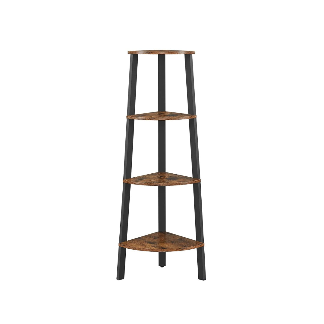 4 Tier Corner Bookshelf Industrial Storage Display Shelf – product view 1 | Stanwick Interiors