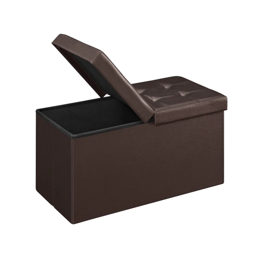 43 Inch Folding Storage Ottoman Bench With Flip Lid & Divider – product view 2 | Stanwick Interiors
