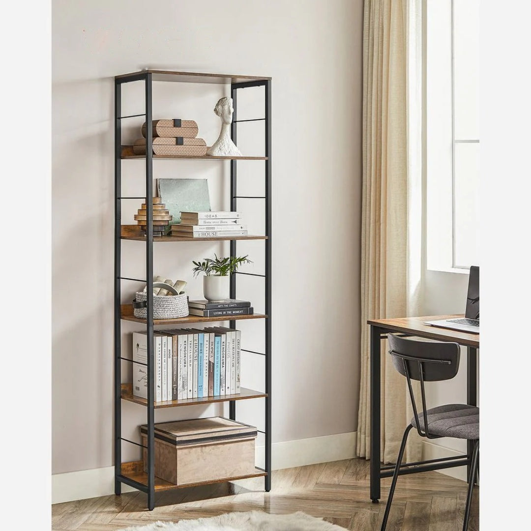 6 Tier Industrial Bookshelf – product view 2 | Stanwick Interiors