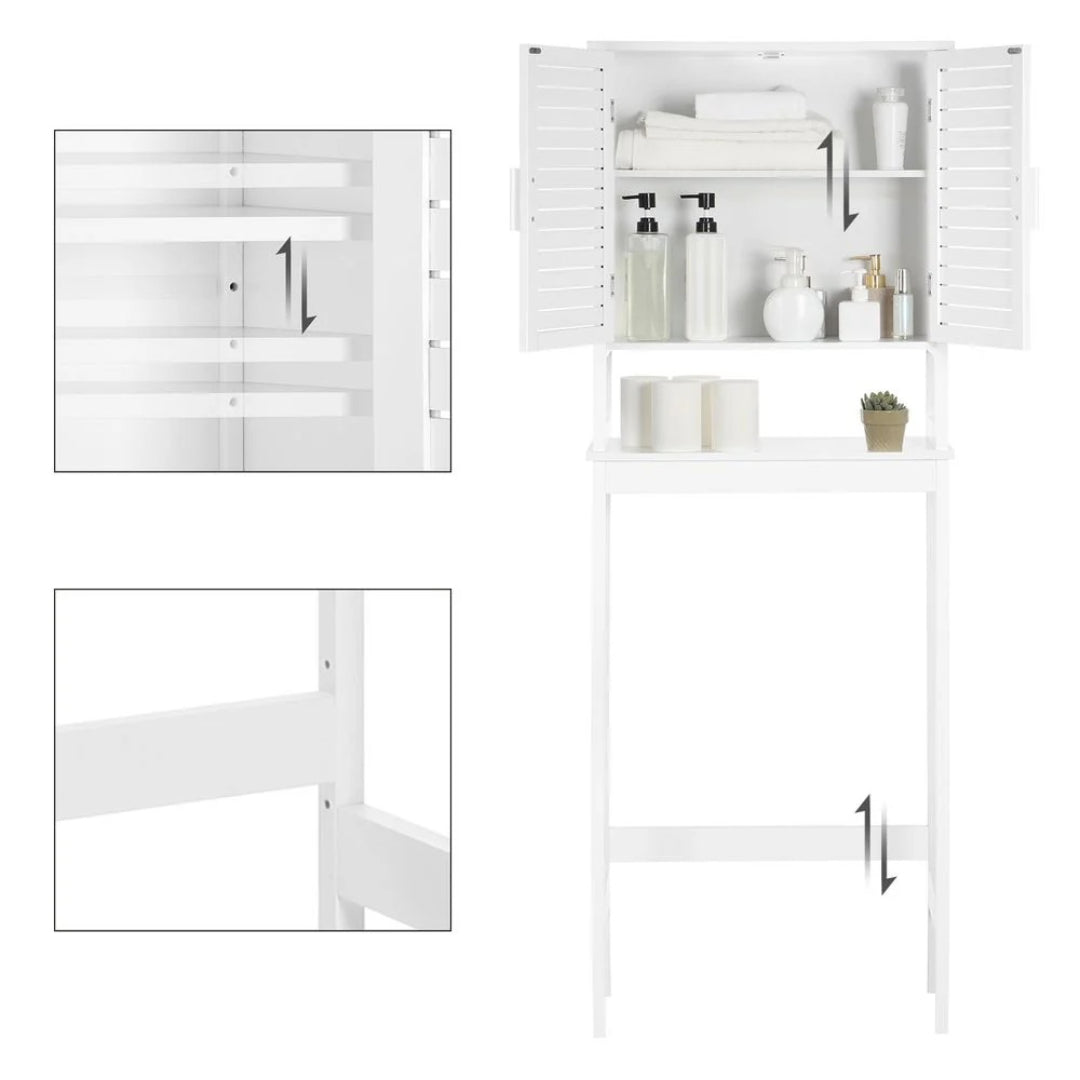 Bamboo Over Toilet Storage Cabinet With Doors And Shelf – product view 6 | Stanwick Interiors