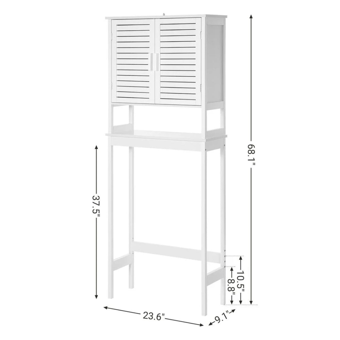 Bamboo Over Toilet Storage Cabinet With Doors And Shelf – product view 7 | Stanwick Interiors