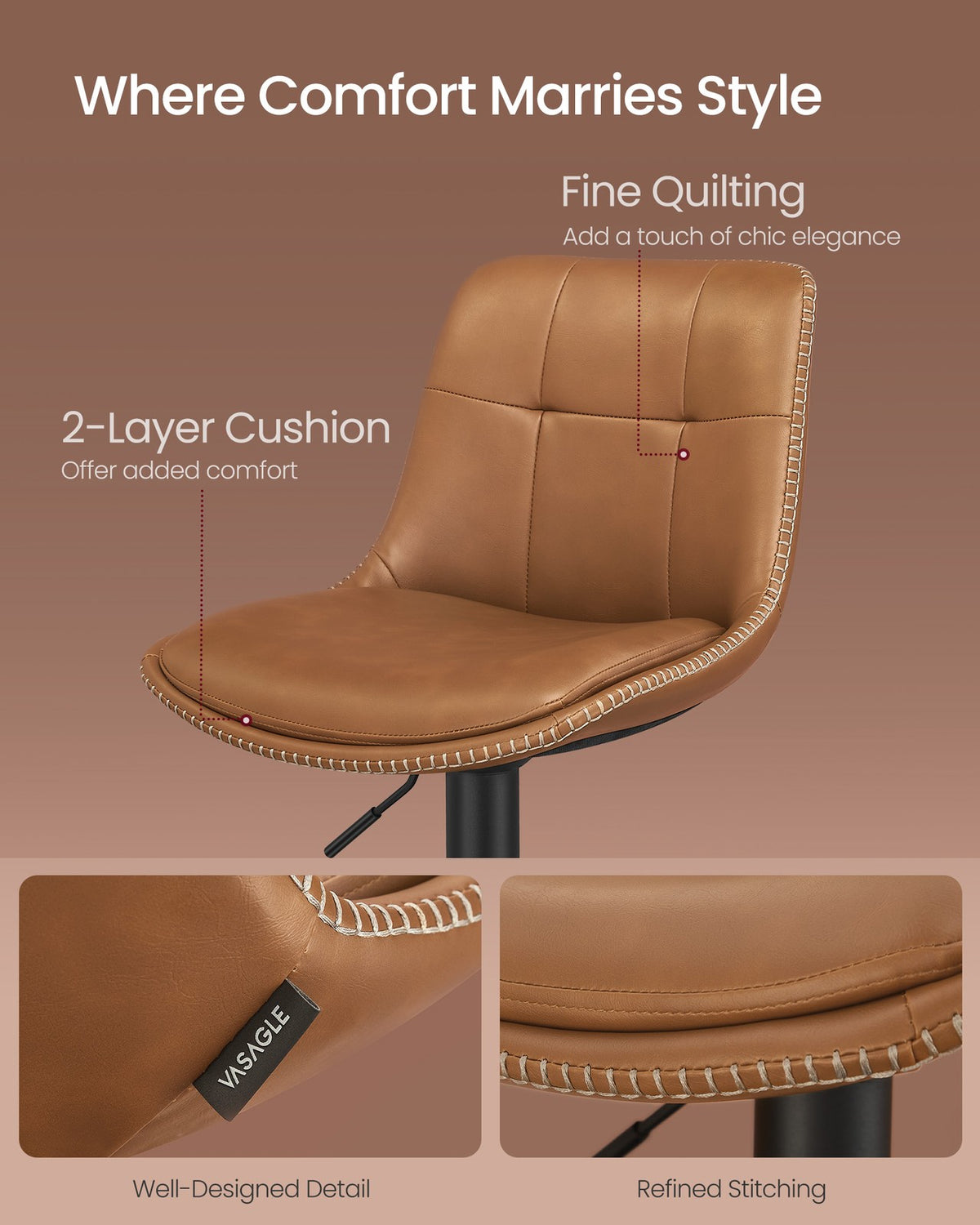 Bar Stools, Swivel Bar Chairs - product photo 02