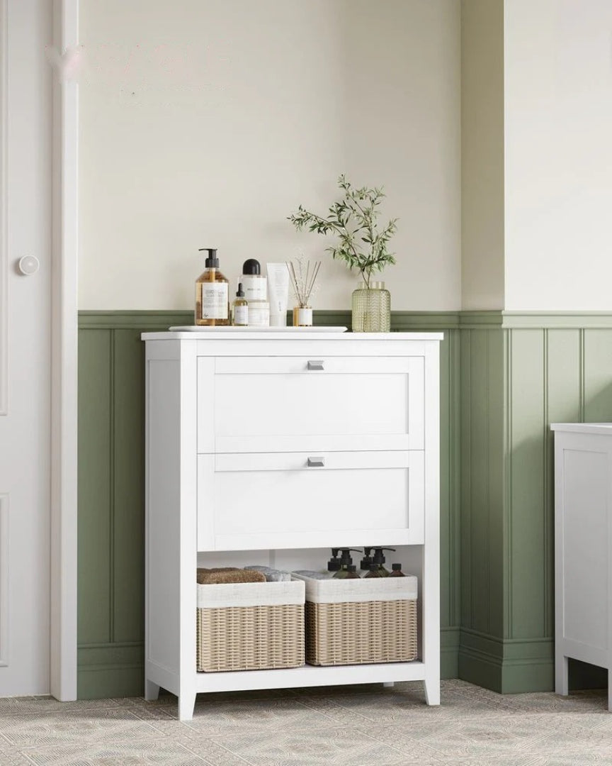 Bathroom Cabinet With 2 Drawers Storage Unit 23.6in Wide – product view 2 | Stanwick Interiors