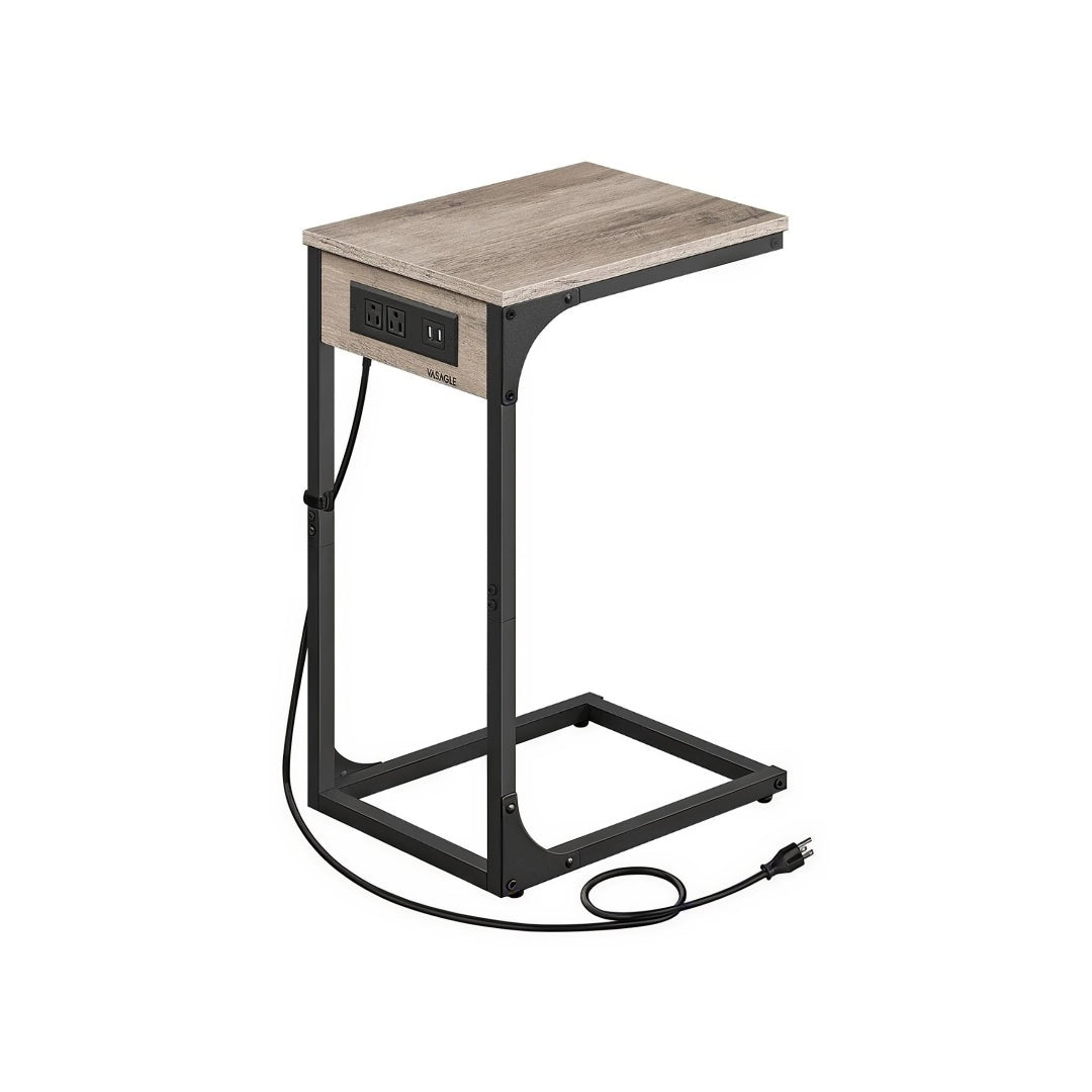 C-Shaped Side Table With Charging Station And USB Ports – product view 2 | Stanwick Interiors