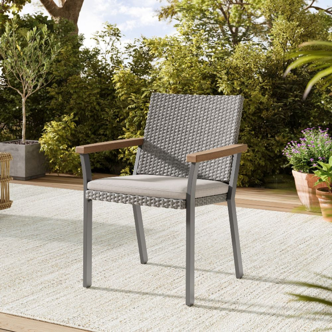 Dining Chair Outdoor Patio Chair With Cushioned Seat 265lb Capacity – product view 2 | Stanwick Interiors