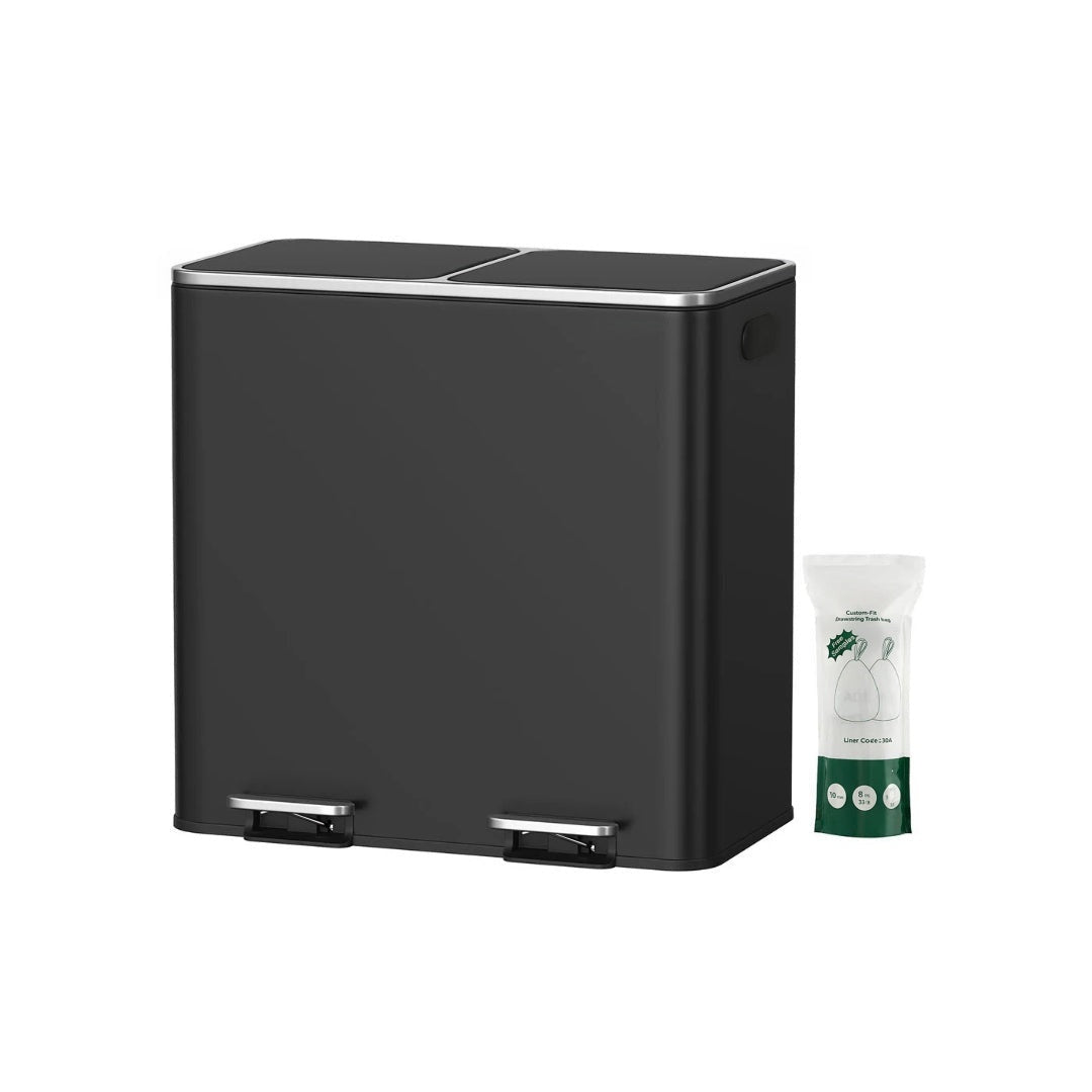 Dual Compartment Kitchen Trash Can with Pedal – product view 1 | Stanwick Interiors