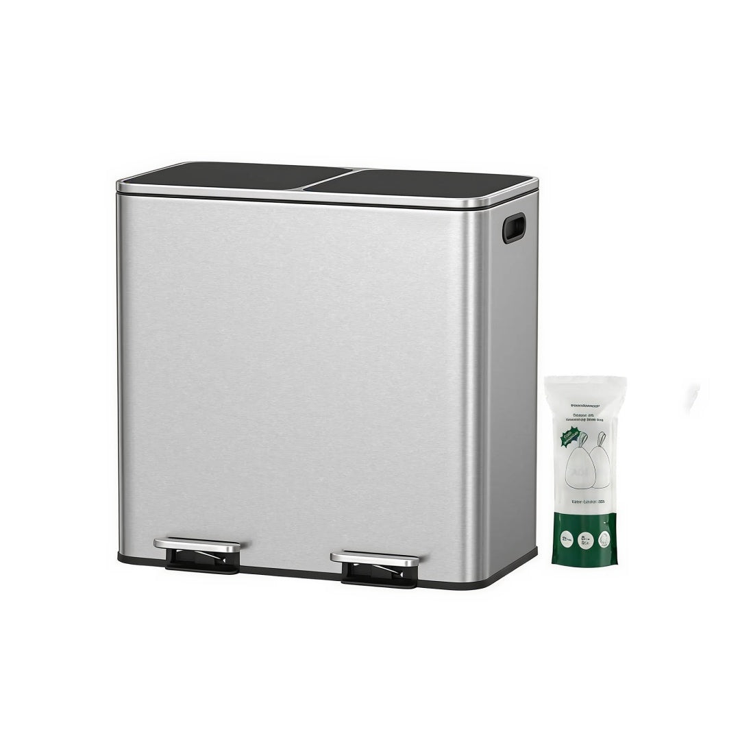 Dual Compartment Kitchen Trash Can with Pedal – product view 2 | Stanwick Interiors