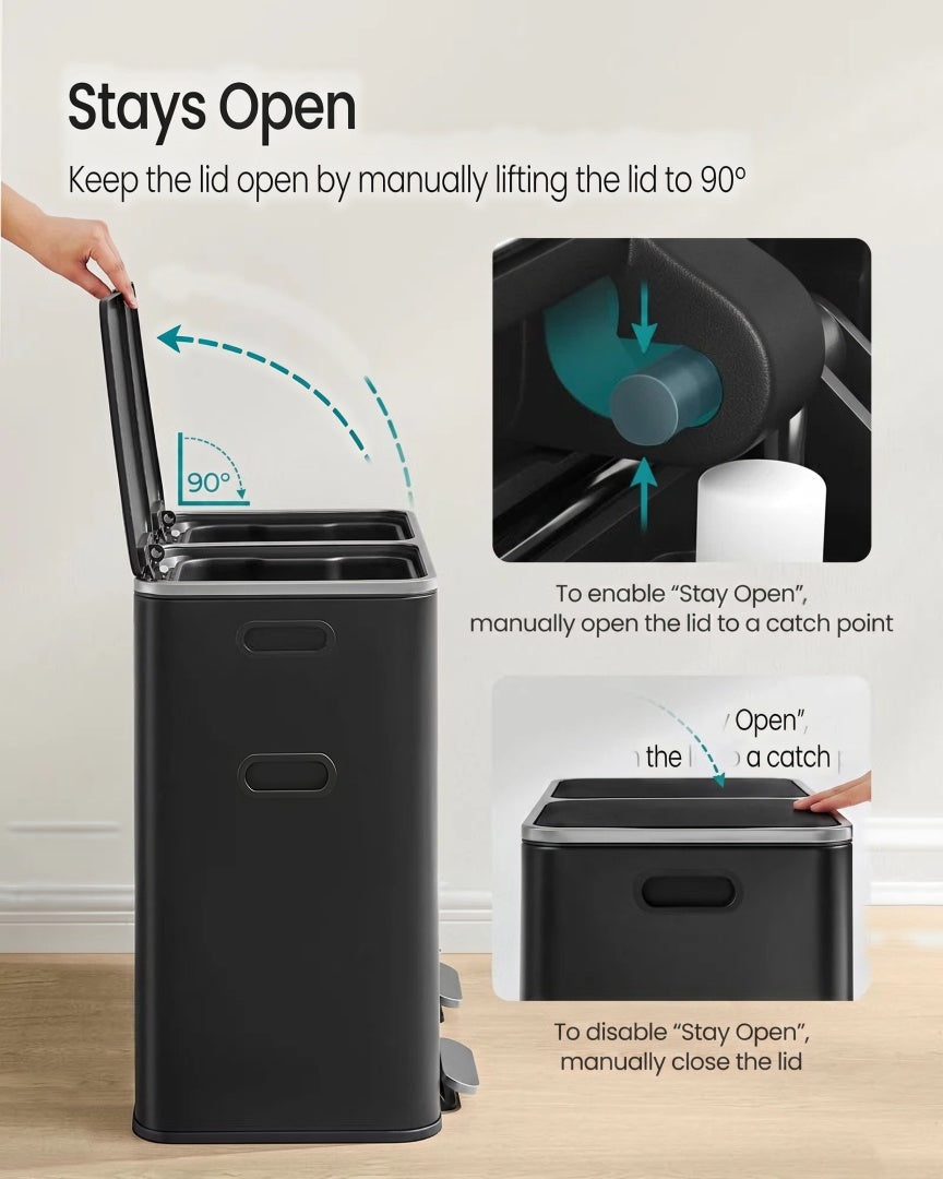 Dual Compartment Kitchen Trash Can with Pedal – product view 32 | Stanwick Interiors
