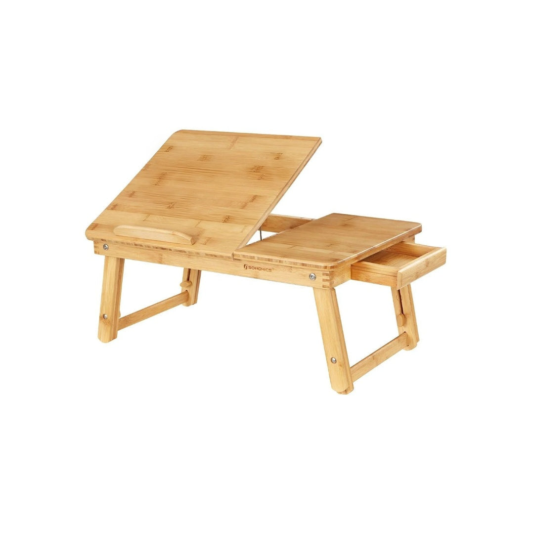 Bamboo Laptop Bed Desk With Tilting Top & Adjustable Height – product view 1 | Stanwick Interiors