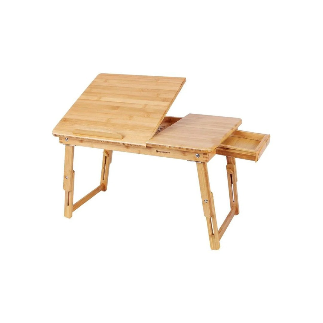 Bamboo Laptop Bed Desk With Tilting Top & Adjustable Height – product view 3 | Stanwick Interiors