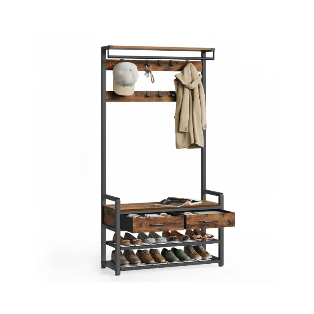 Hall Tree With Bench – product view 1 | Stanwick Interiors