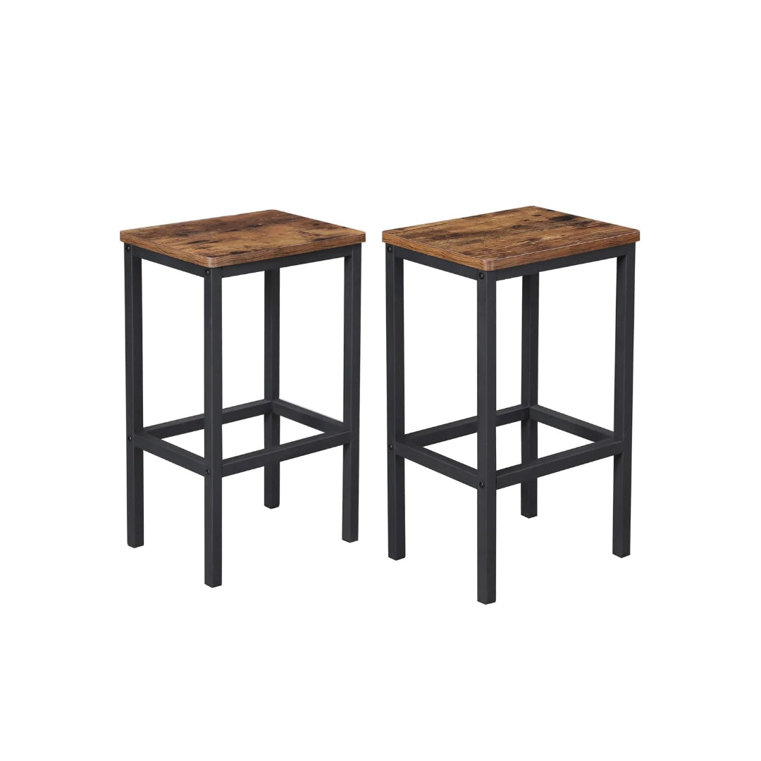 Industrial Bar Stools Set of 2 with Footrests – product view 1 | Stanwick Interiors