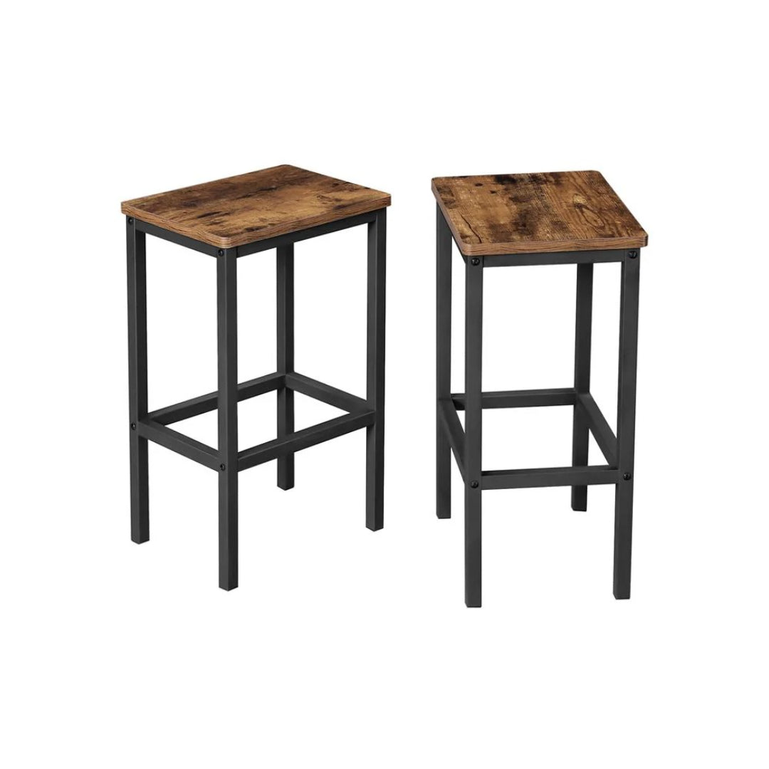 Industrial Bar Stools Set of 2 with Footrests – product view 6 | Stanwick Interiors