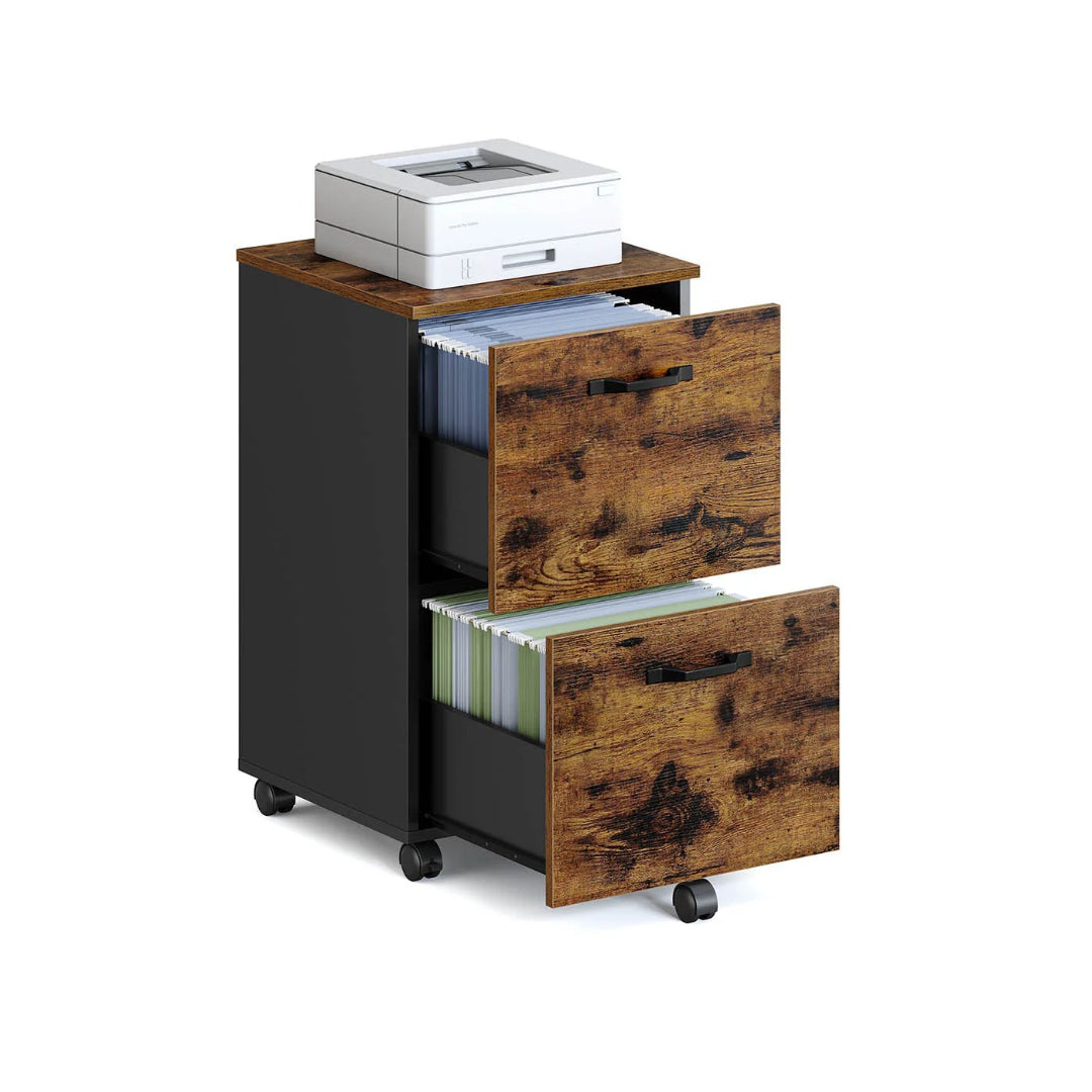 2 Drawer Rolling File Cabinet With Lockable Wheels – product view 1 | Stanwick Interiors