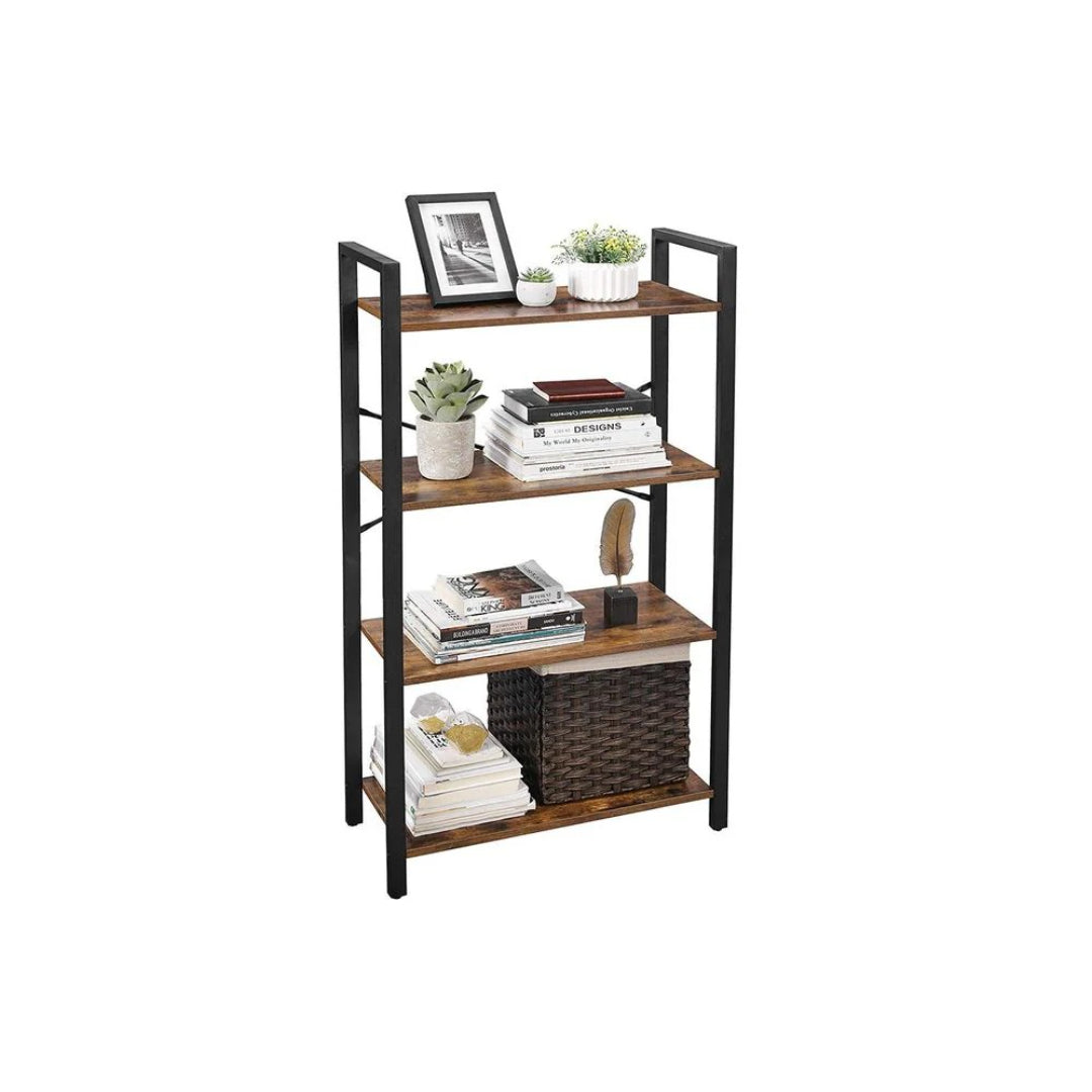 4 Tier Bookshelf With Steel Frame – product view 4 | Stanwick Interiors