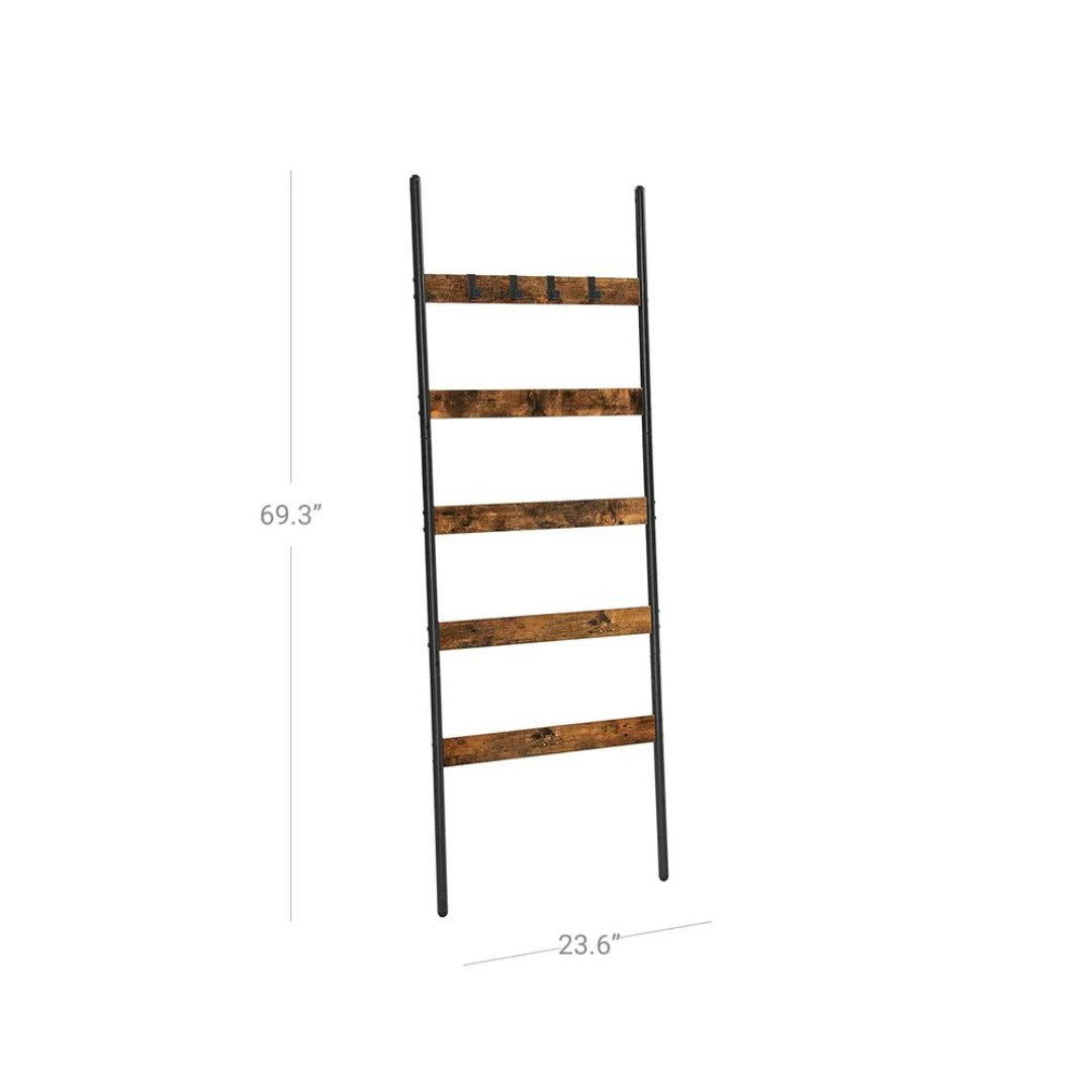 Ladder Shelf 5-Tier Blanket Rack Storage 25.6in Wide – product view 6 | Stanwick Interiors