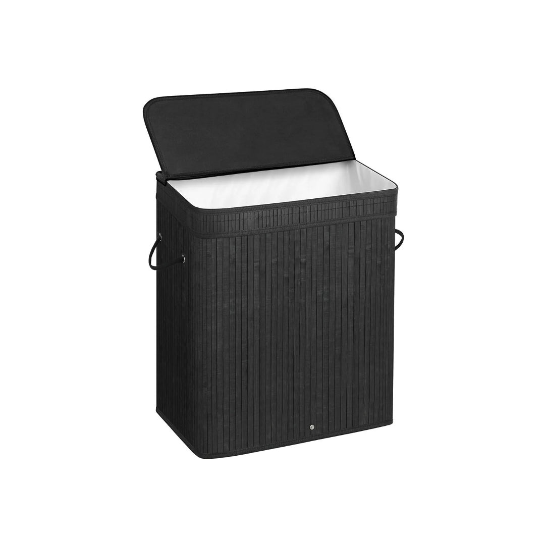 Laundry Hamper With Lid 26.4 Gallon Bamboo Basket 24in High – product view 1 | Stanwick Interiors